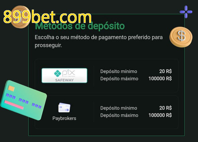 O cassino 899bet.combet oferece uma grande variedade de métodos de pagamento